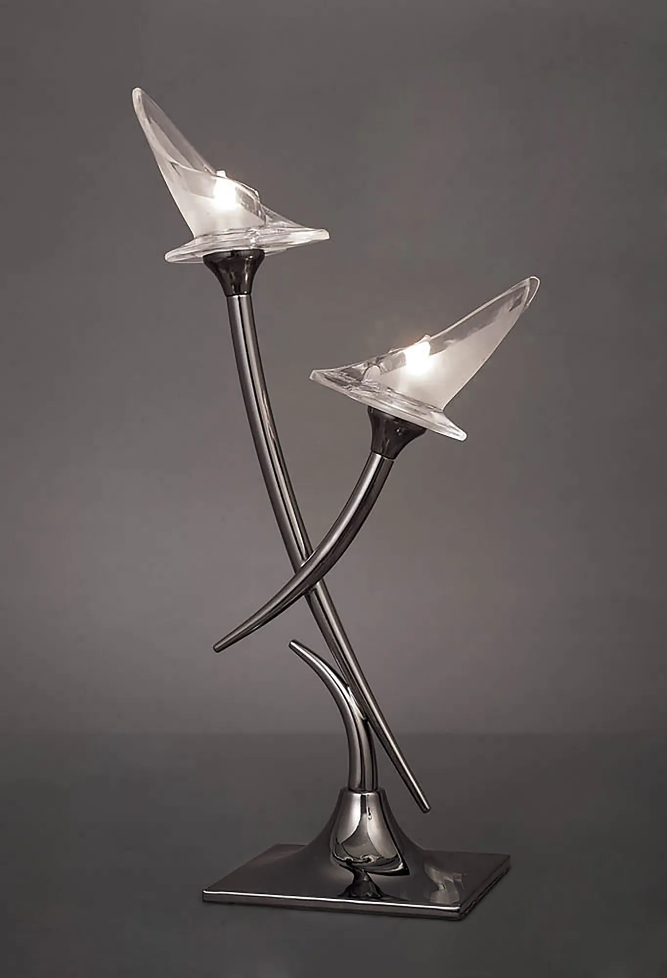 Flavia Black Chrome Table Lamps Mantra Armed Table Lamps